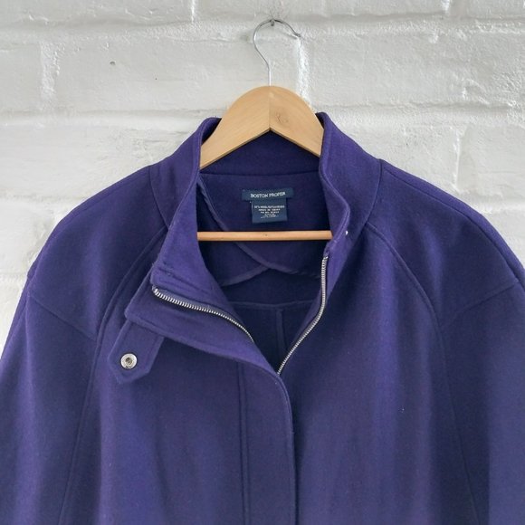 Boston Proper Poncho Cape Womens Medium Purple Full Zip Wool Blend Sweater - Picture 5 of 12